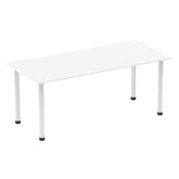 Impulse 1800mm Straight Table White Top White Post Leg I003695 DD